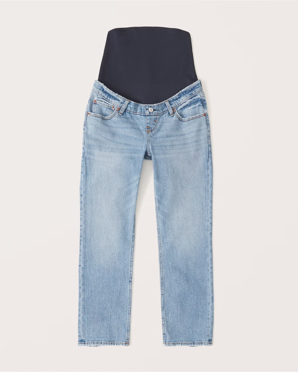 Women's Maternity Ankle Straight Jean | Women's Bottoms | Abercrombie.com | Abercrombie & Fitch (US)