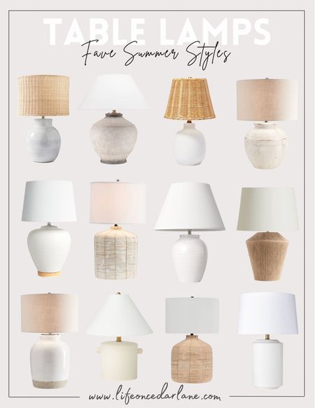 Table Lamps - Fave Summer Styles! Refresh your home with these pretty lamps! 

#homedecor #summerrefresh #tablelamp #lamps #neutrallamp

#LTKunder100 #LTKhome #LTKSeasonal
