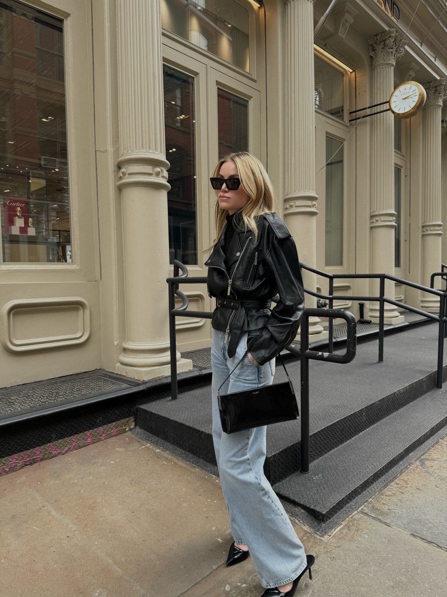 Saturday in the City 

The Saint Laurent Mica Sunglasses are 30% cheaper on Matches Fashion than anywhere in the US. Use the code OFFER20

Anine Bing denim fits true to size. I am wearing my normal size 25. I am 5’7” and the length was perfect without tailoring for a 2.9” heel height. 

Turtleneck knit is from Bazilika’s knit travel set. 
#LTKstyletip

#LTKSeasonal