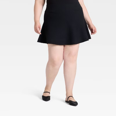 Women's Mini Sweater Skirt - A New Day™ Black 3X | Target