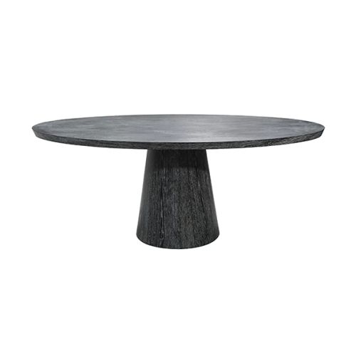 Worlds Away Oval Black Cerused Oak Dining Table | Gracious Style