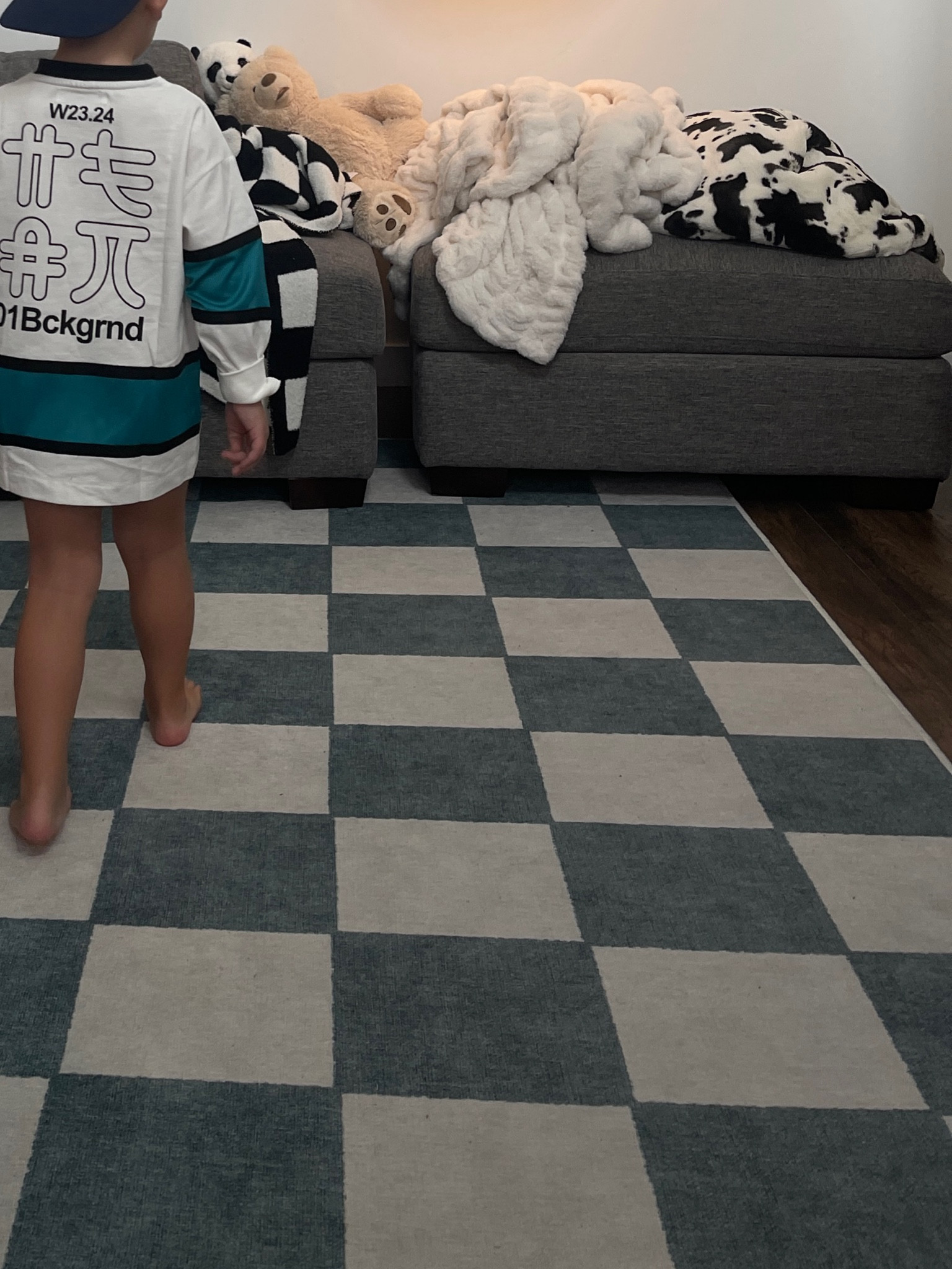 This rug is so fun!!! I know it will go out of style maybe one day but I’ll add it into a playroom or the boys room one day. And it’s WASHABLE