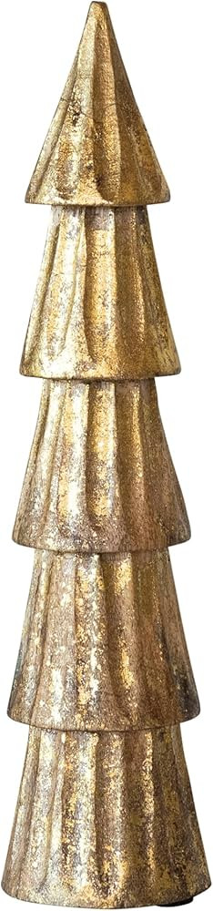 Creative Co-Op Tall Carved Mango Wood Tree, Rubbed Gold Foil Finish | Amazon (US)