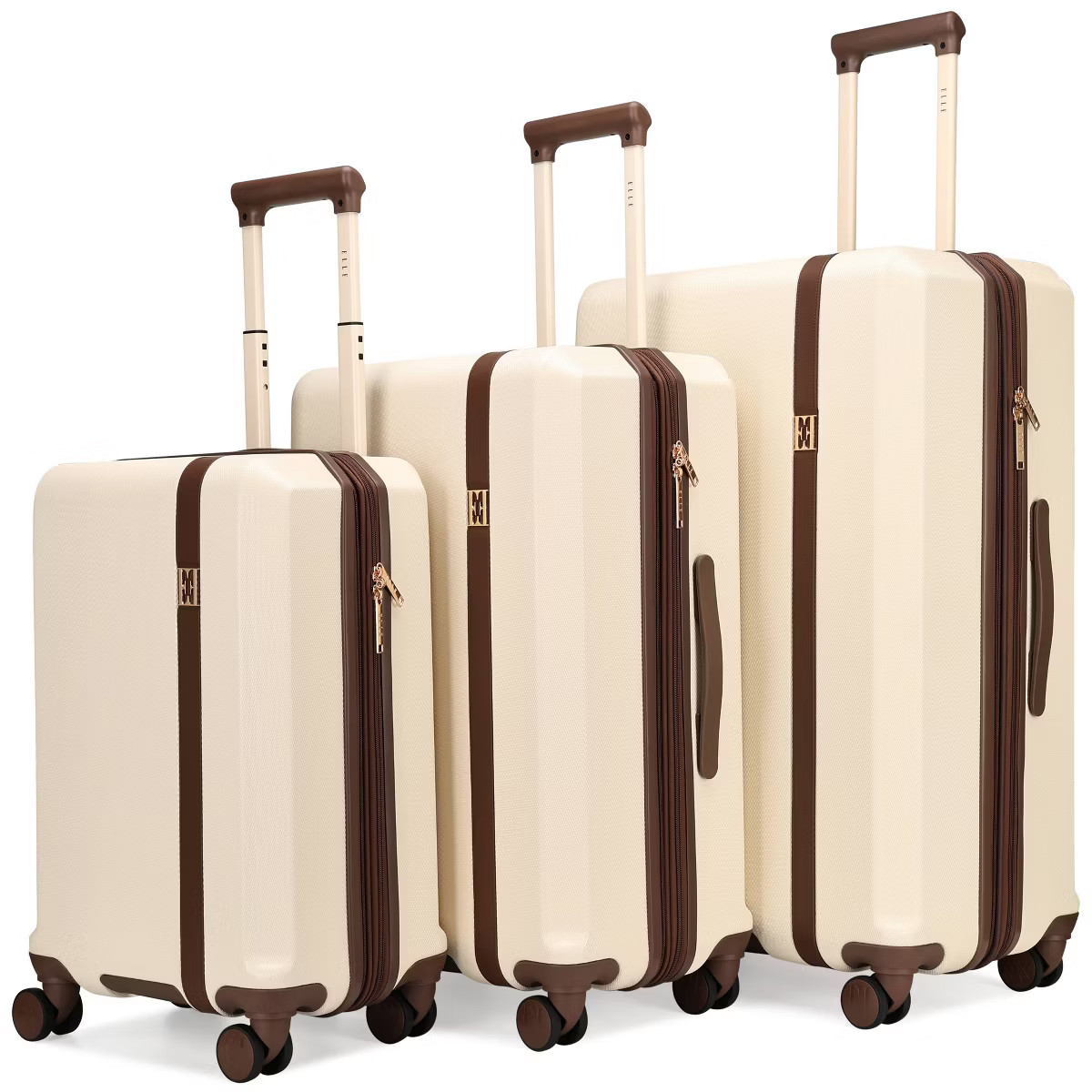 ELLE Luggage Checked Luxe Journey 3pc Expandable Retro Spinner Hardside Suitcase Set | Target