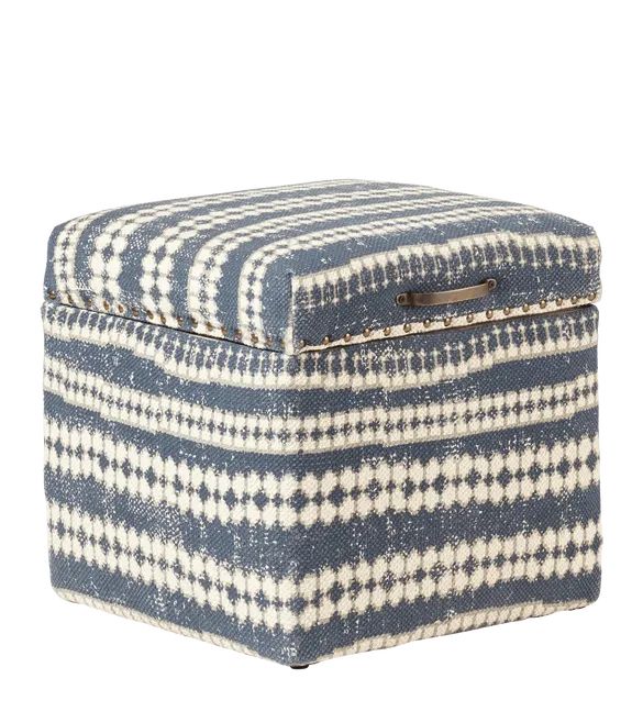 Nara Upholstered Trunk - Indigo | OKA US