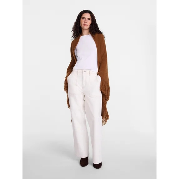 Scenario Women's Fringe Shawl, Caramelized | Walmart (US)