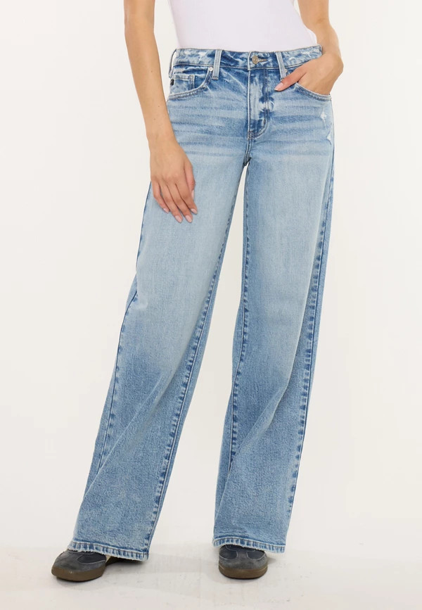 KanCan™ High Rise Ripped Wide Leg Jean | Maurices