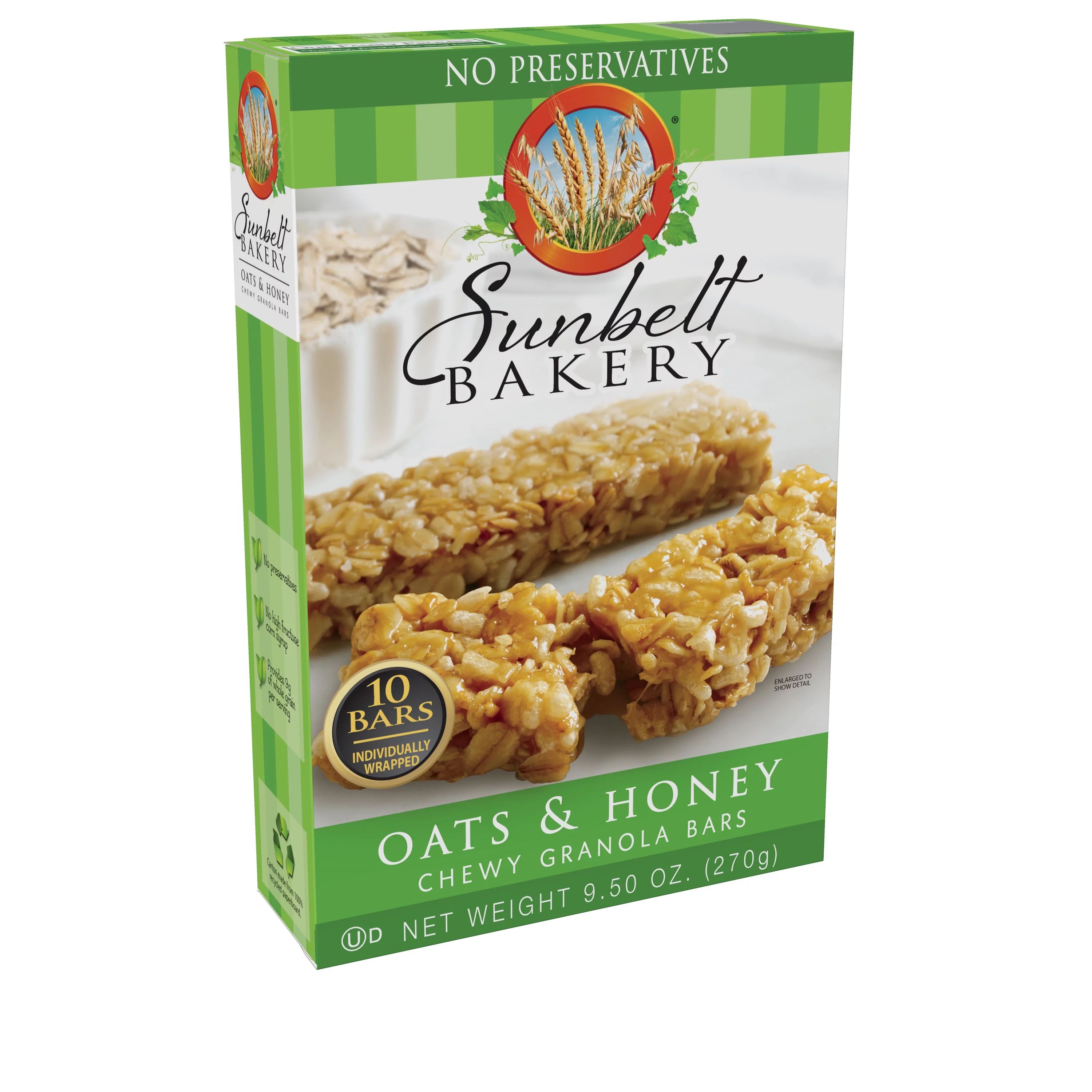 Sunbelt Bakery Oats & Honey Chewy Granola Bars, 1.0 oz Bars, 10 Count | Walmart (US)