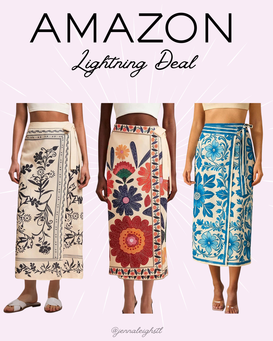 Amazon lightning deal on these floral wrap midi skirts, 20% off. I love these, such a flattering fit and perfect for summer with that easy boho vibe. 

 #LTKootd #LTKSeasonal #LTKSaleAlert
