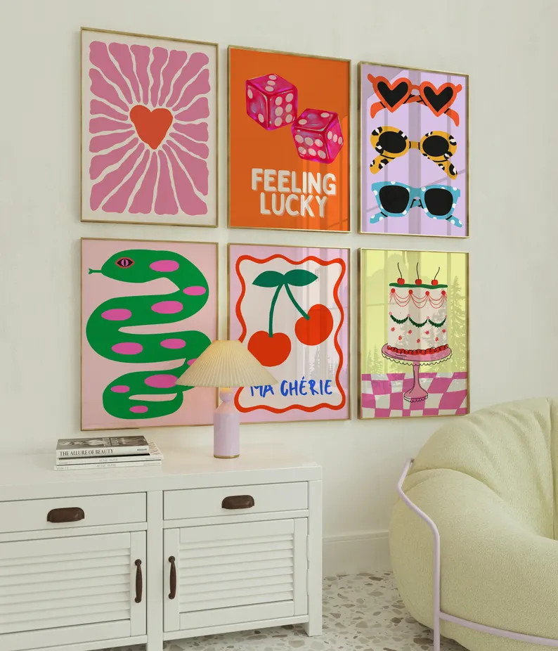 Eclectic Gallery Wall Art Bundle: Dopamine Prints Set (digital Download) - Etsy | Etsy (US)