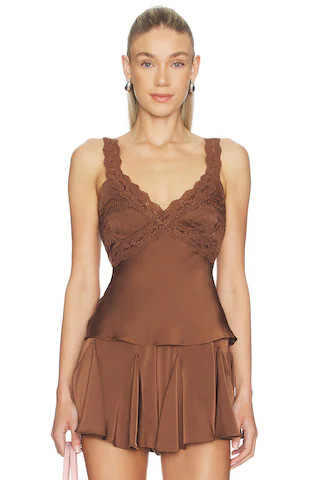 HEARTLOOM Nelis Cami in Brown. - size XL | Revolve Clothing (Global)