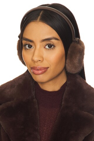 jocelyn Faux Mink & Leather Earmuffs in Chestnut from Revolve.com | Revolve Clothing (Global)