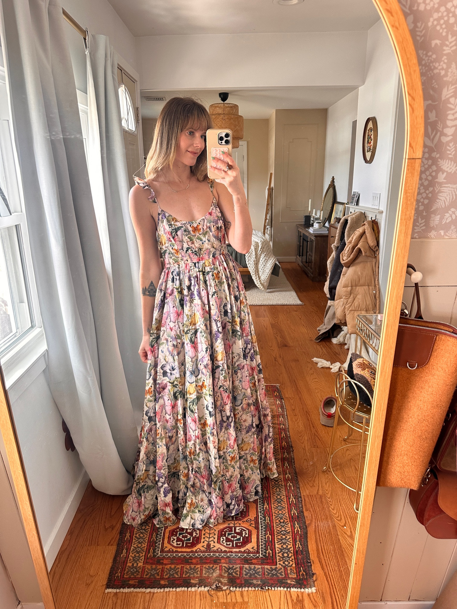 strapless open back dress The Joni Maxi Dress in Dark Rose – Solace London main image 0