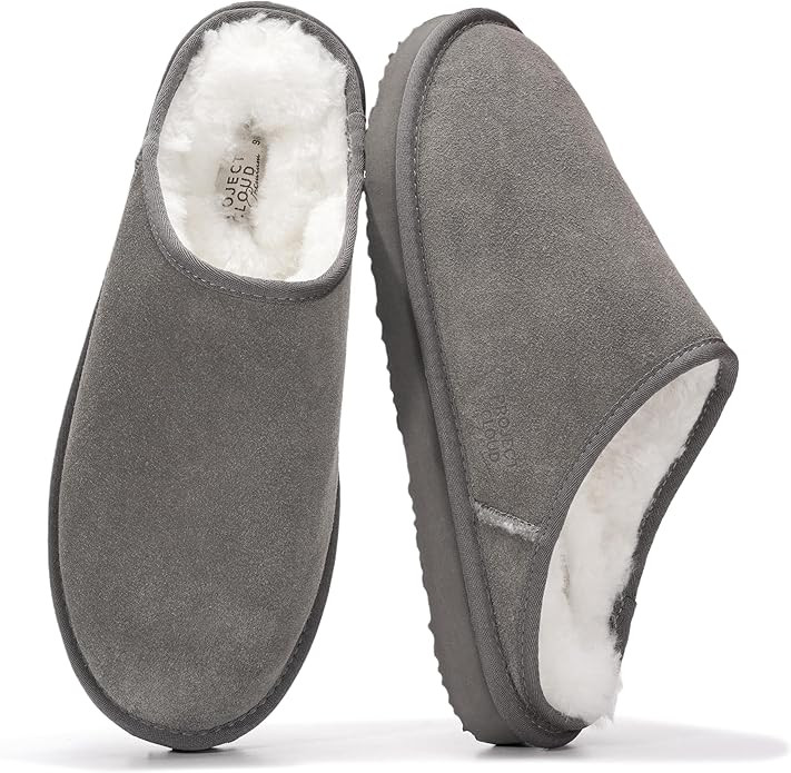 Project Cloud Mens Slippers 100% Genuine Leather and Genuine Shearling Lining – House Slippers ... | Amazon (US)