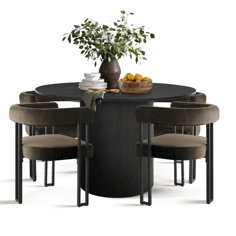 Beore Set of 4 Upholstered 18.5" Seat Height Velvet Kitchen Dining Armchair | Wayfair North America