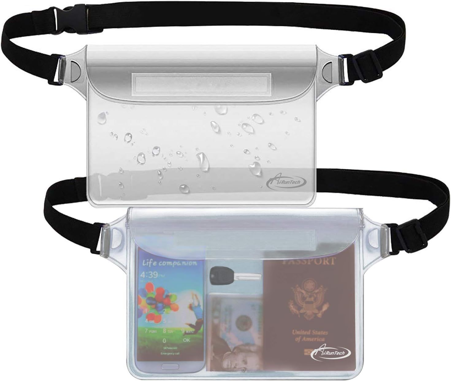 AiRunTech Waterproof Pouch with Waist Strap (2 Pack) | Beach Accessories Best Way to Keep Your Ph... | Amazon (US)