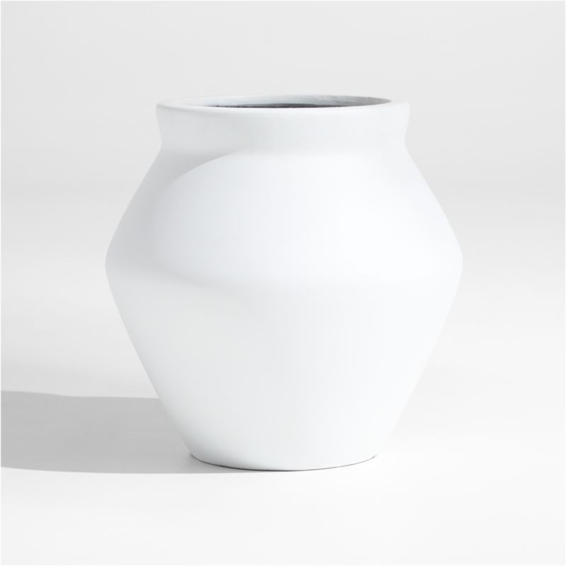 Wabi Small White Fiberstone Planter Pot by Leanne Ford + Reviews | Crate & Barrel | Crate & Barrel