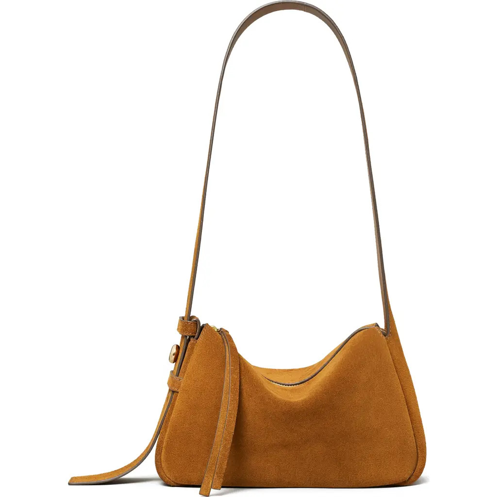 Tory Burch Small Romy Suede Shoulder Bag in Caramel at Nordstrom | Nordstrom