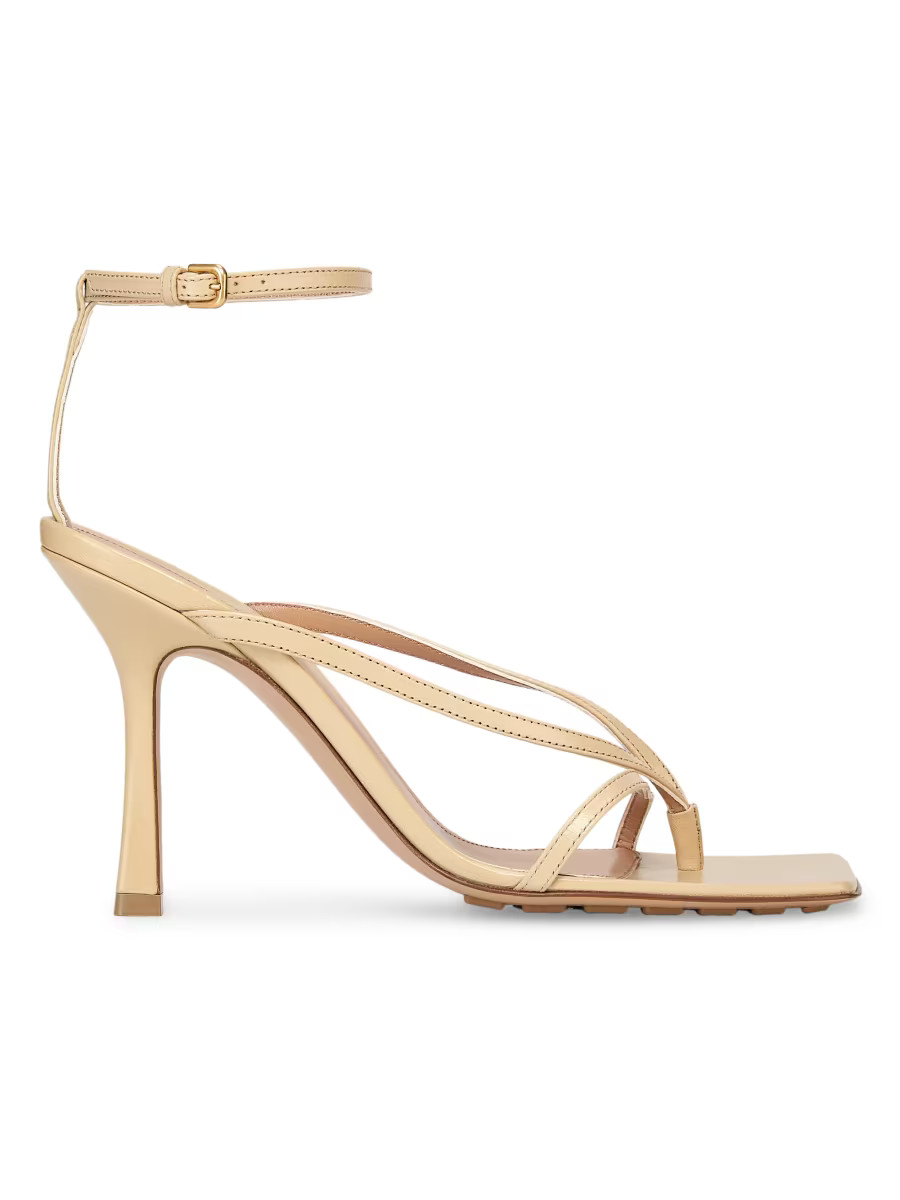 Stretch Leather Strappy Thong Sandals | Saks Fifth Avenue