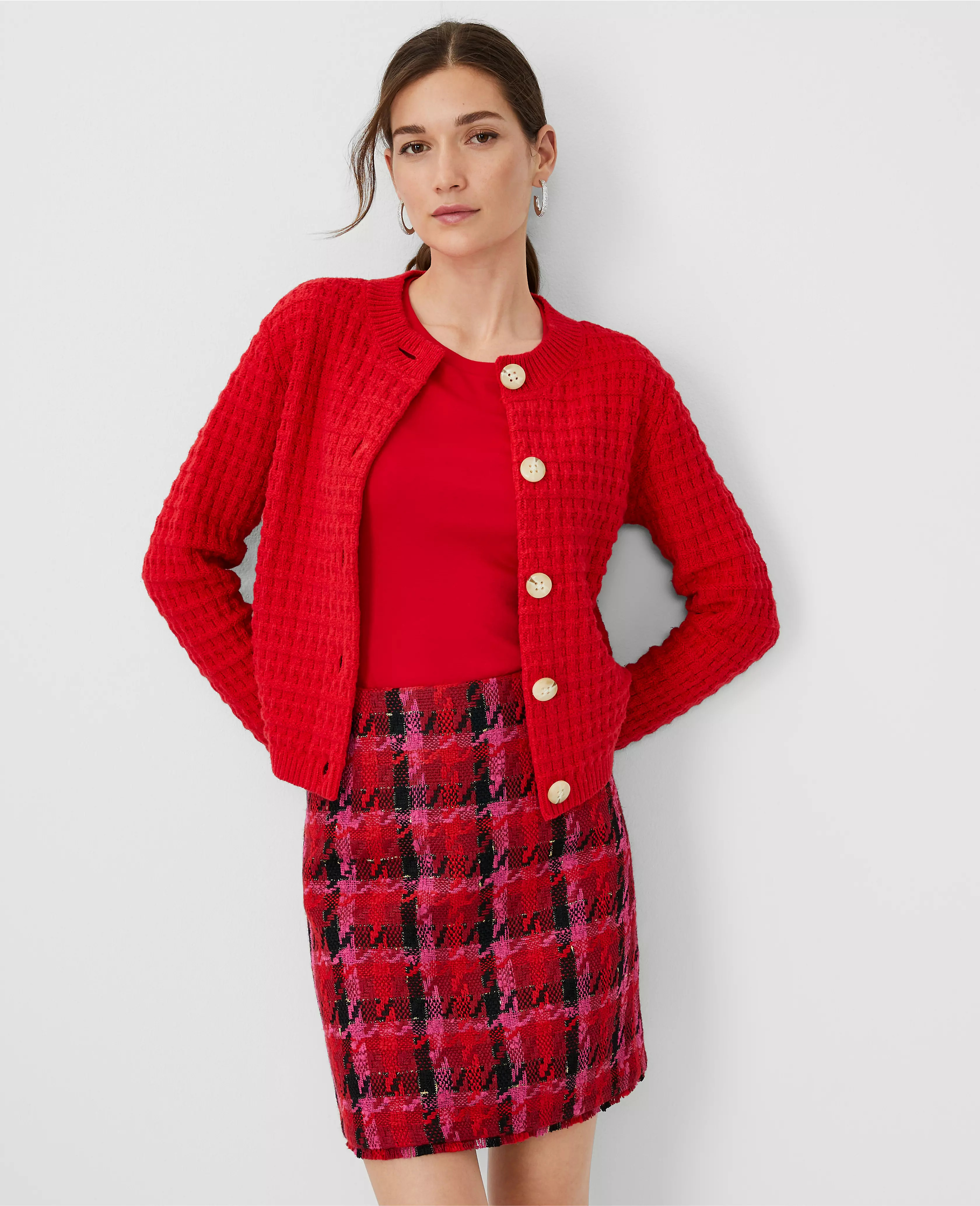Geo Stitch Sweater Jacket | Ann Taylor (US)