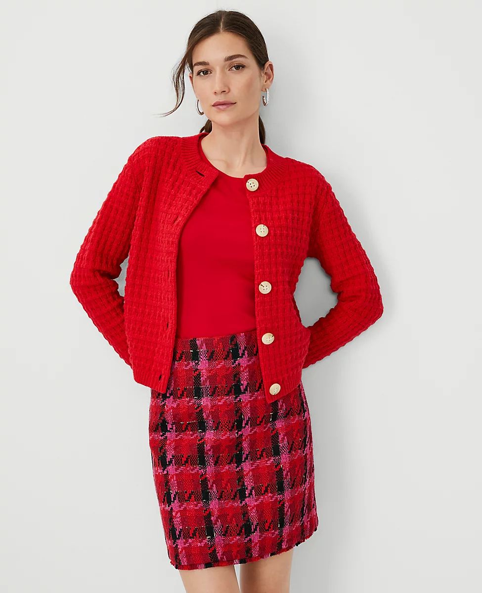 Geo Stitch Sweater Jacket | Ann Taylor (US)