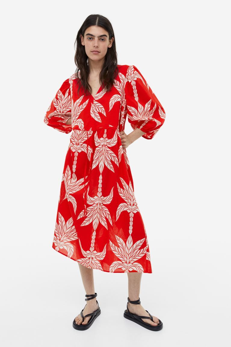 Balloon-sleeved Cotton Dress | H&M (US + CA)