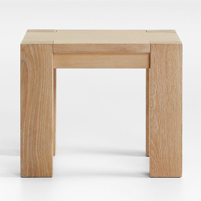 Terra Natural White Oak Wood Side Table + Reviews | Crate & Barrel | Crate & Barrel