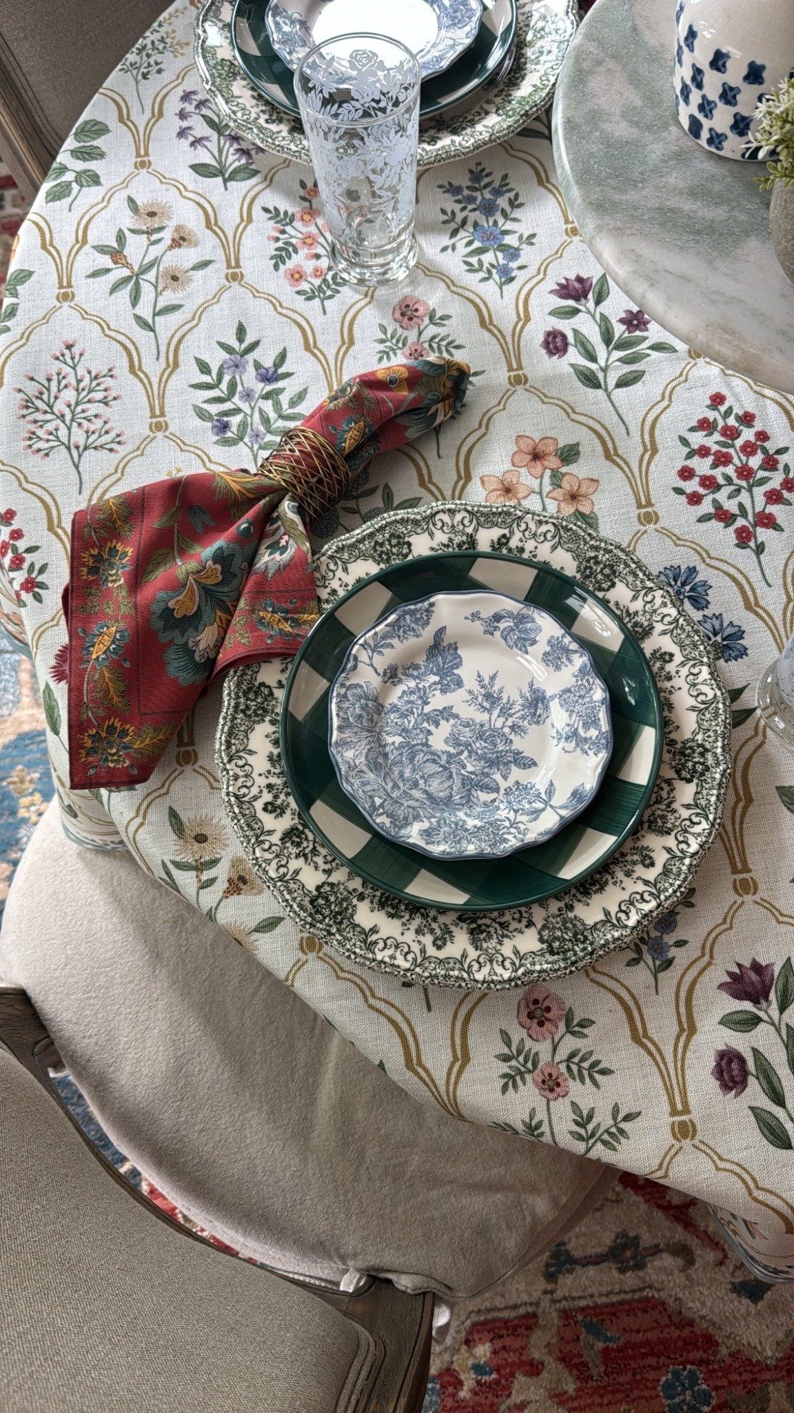 I’ve shared this tablecloth before, but it’s so perfect for springtime so I’m using it again. Also, here are the stoneware toile appetizer plates from Target. 

#LTKHome #LTKSaleAlert #LTKSeasonal