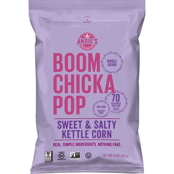 Angie's BoomChickaPop Sweet & Salty Kettle Corn Popcorn, Pre-Popped Popcorn Bag, 14 Oz | Walmart (US)