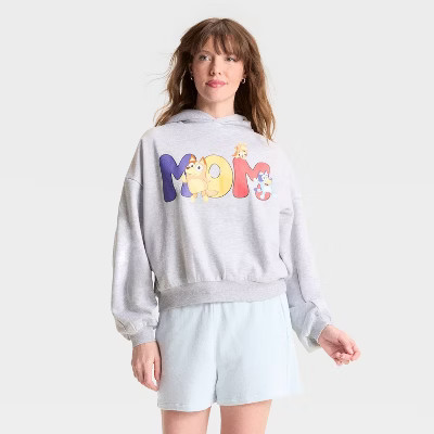 Women's Bluey Mom Graphic Hoodie Sweatshirt - Gray S | Target
