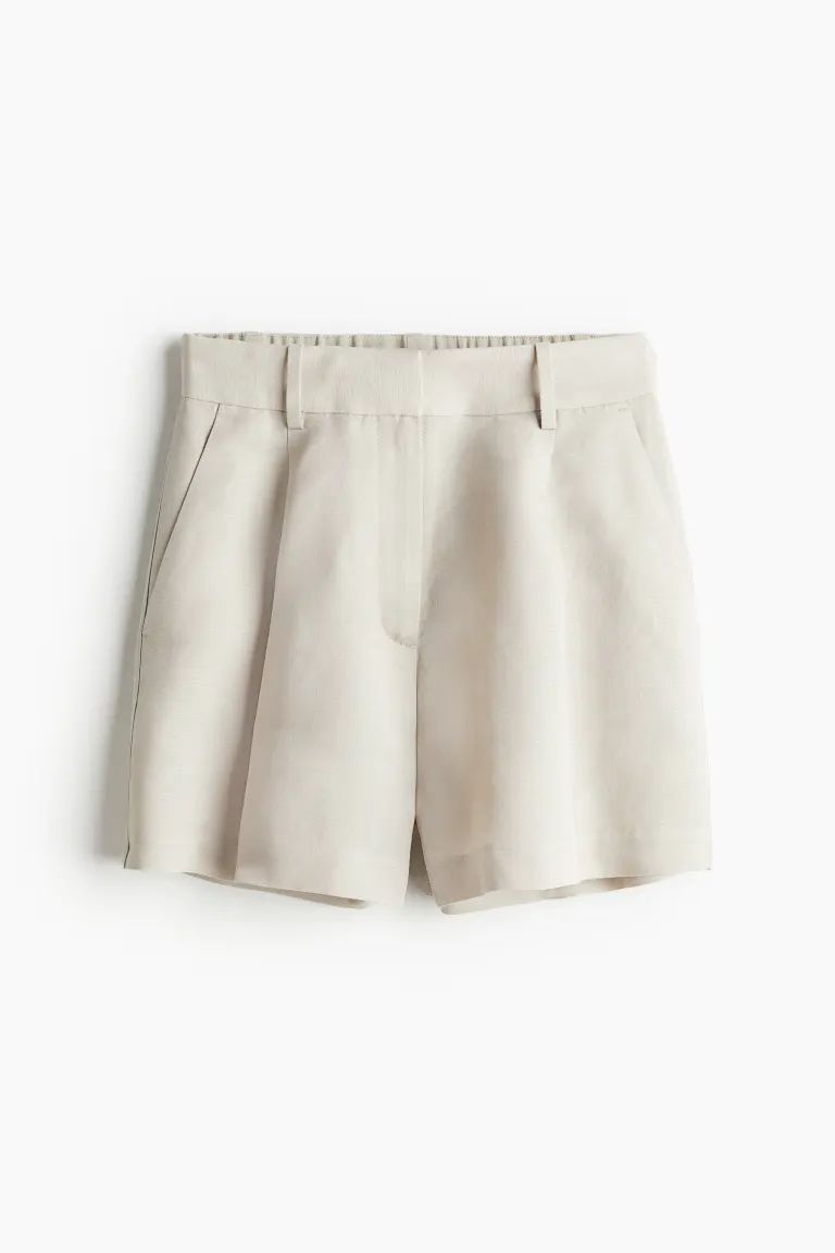 Linen-blend Shorts - Black - Ladies | H&M US | H&M (US + CA)