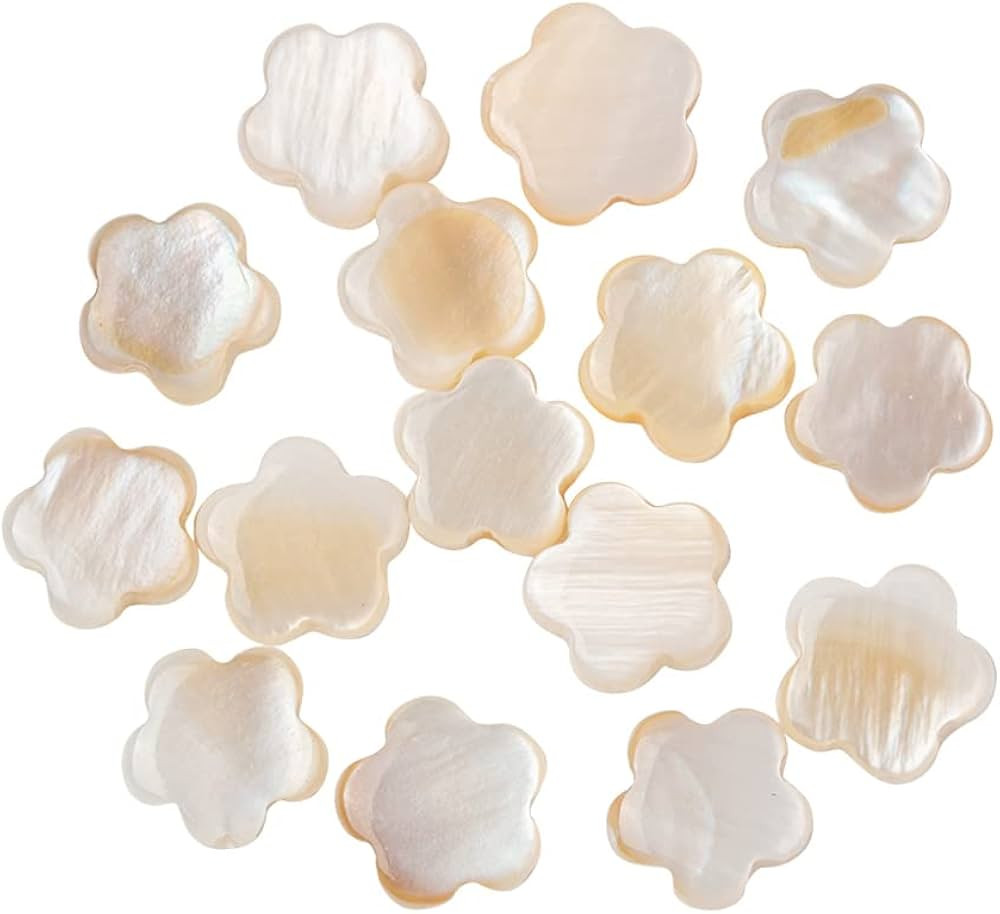 LiQunSweet 30 Pcs Natural Freshwater Shell Flower Beads for DIY Bracelet Necklace Jewelry Making ... | Amazon (US)