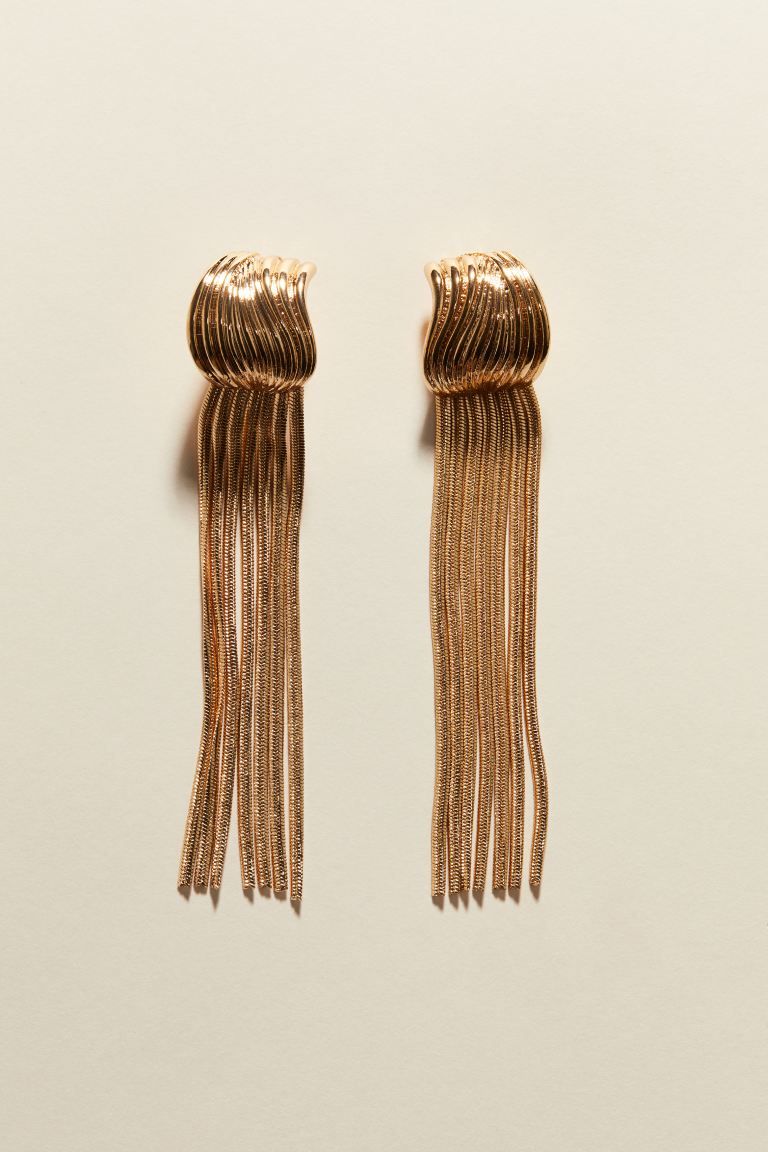 Snake chain earrings - Gold-coloured - Ladies | H&M GB | H&M (UK, MY, IN, SG, PH, TW, HK)