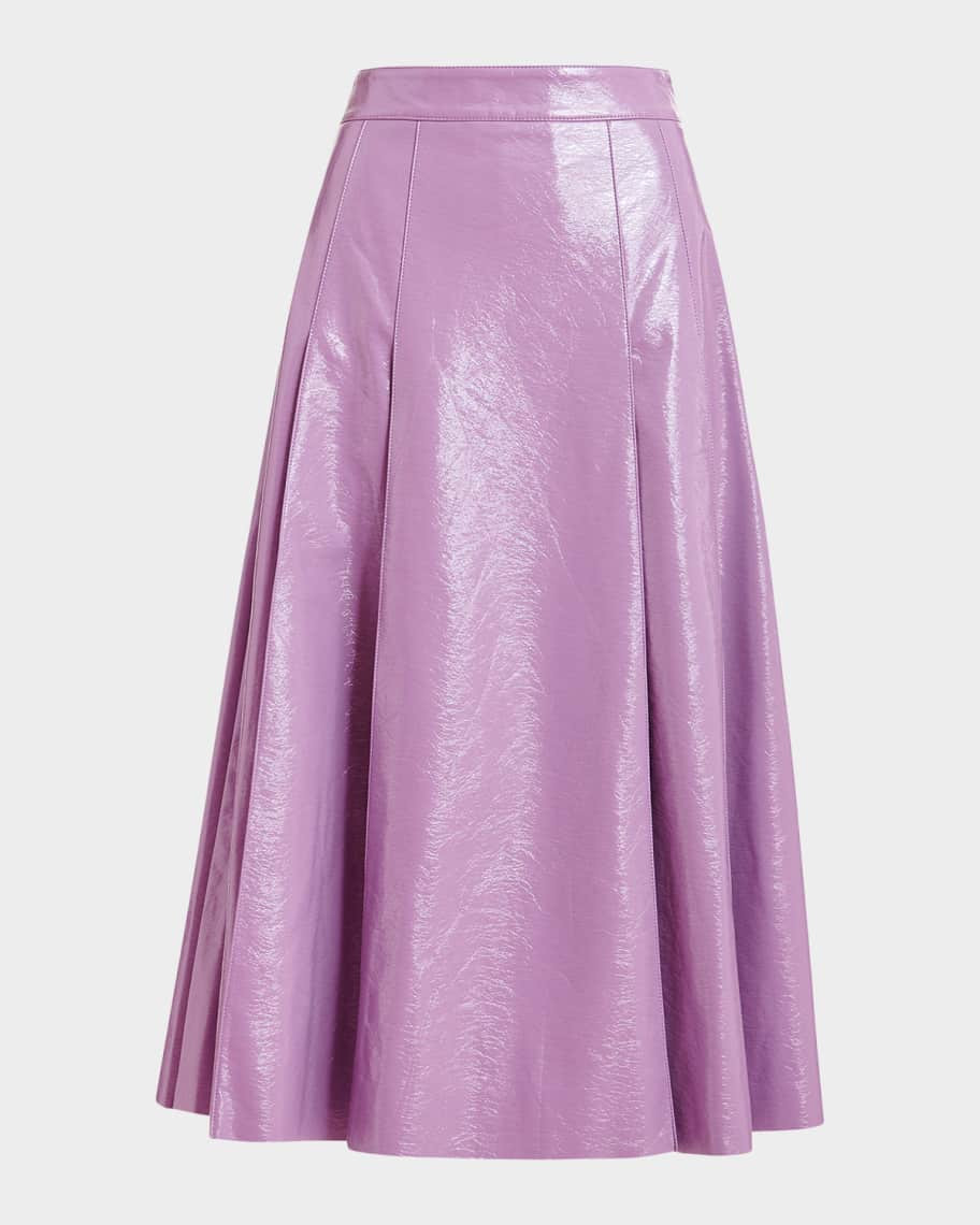 Essentiel Antwerp Jib Faux Leather Midi Skirt | Neiman Marcus