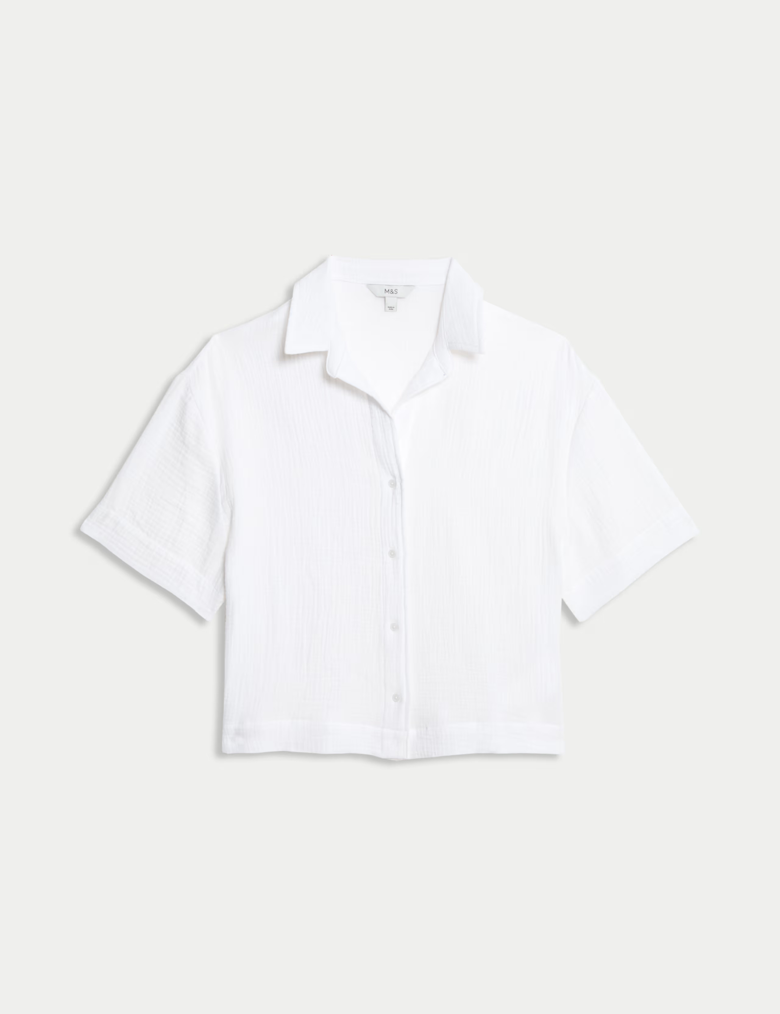 Pure Cotton Textured Collared Beach Shirt | Marks & Spencer (UK)