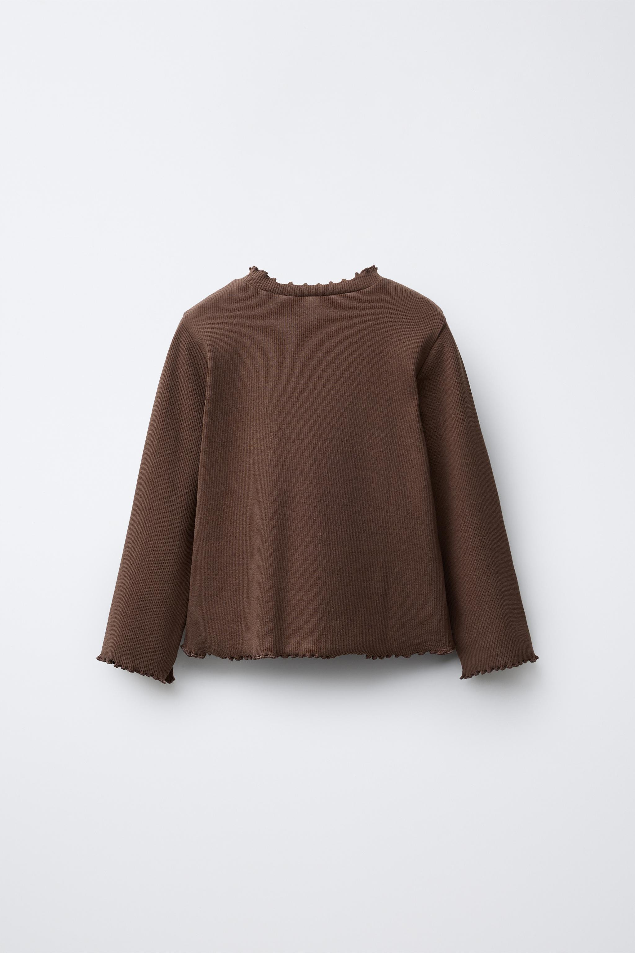 RIBBED TOP WITH EMBROIDERED DETAIL | Zara US