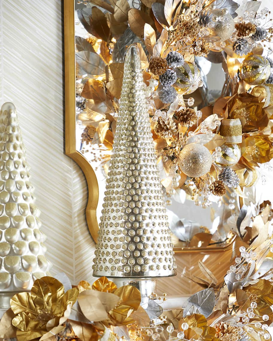 Neiman Marcus Shiny Silver Christmas Tree with Glitter | Horchow