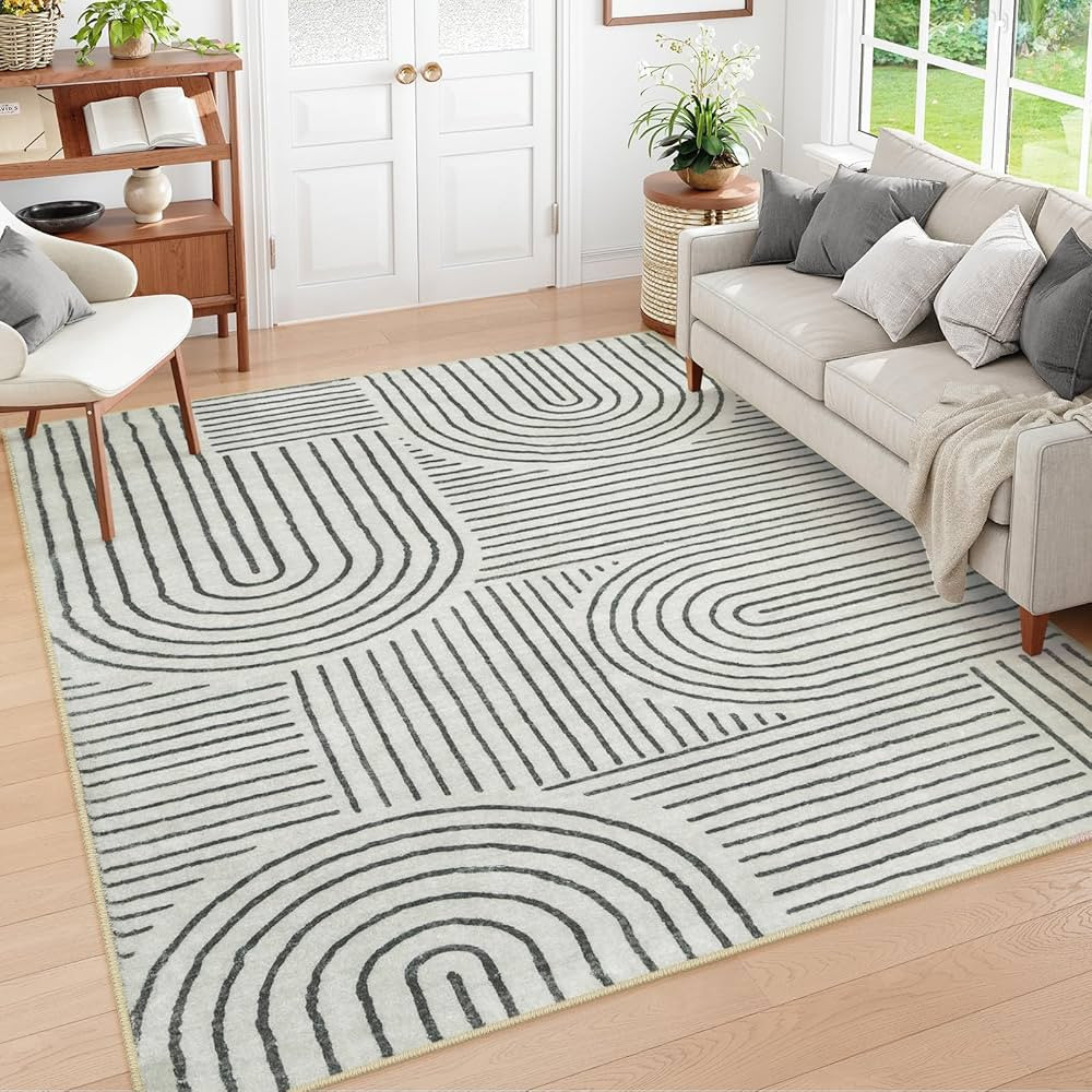 Lahome Abstract 9x12 Area Rugs for Living Room Bedroom, Soft Washable Rugs 9x12, Ultra-Thin Non-S... | Amazon (US)