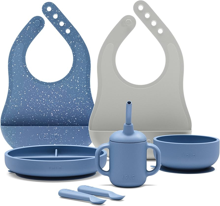 Lalo First Bites Silicone Baby Feeding Set - Baby Led Weaning Supplies - Non-Toxic Silicone - Inc... | Amazon (US)
