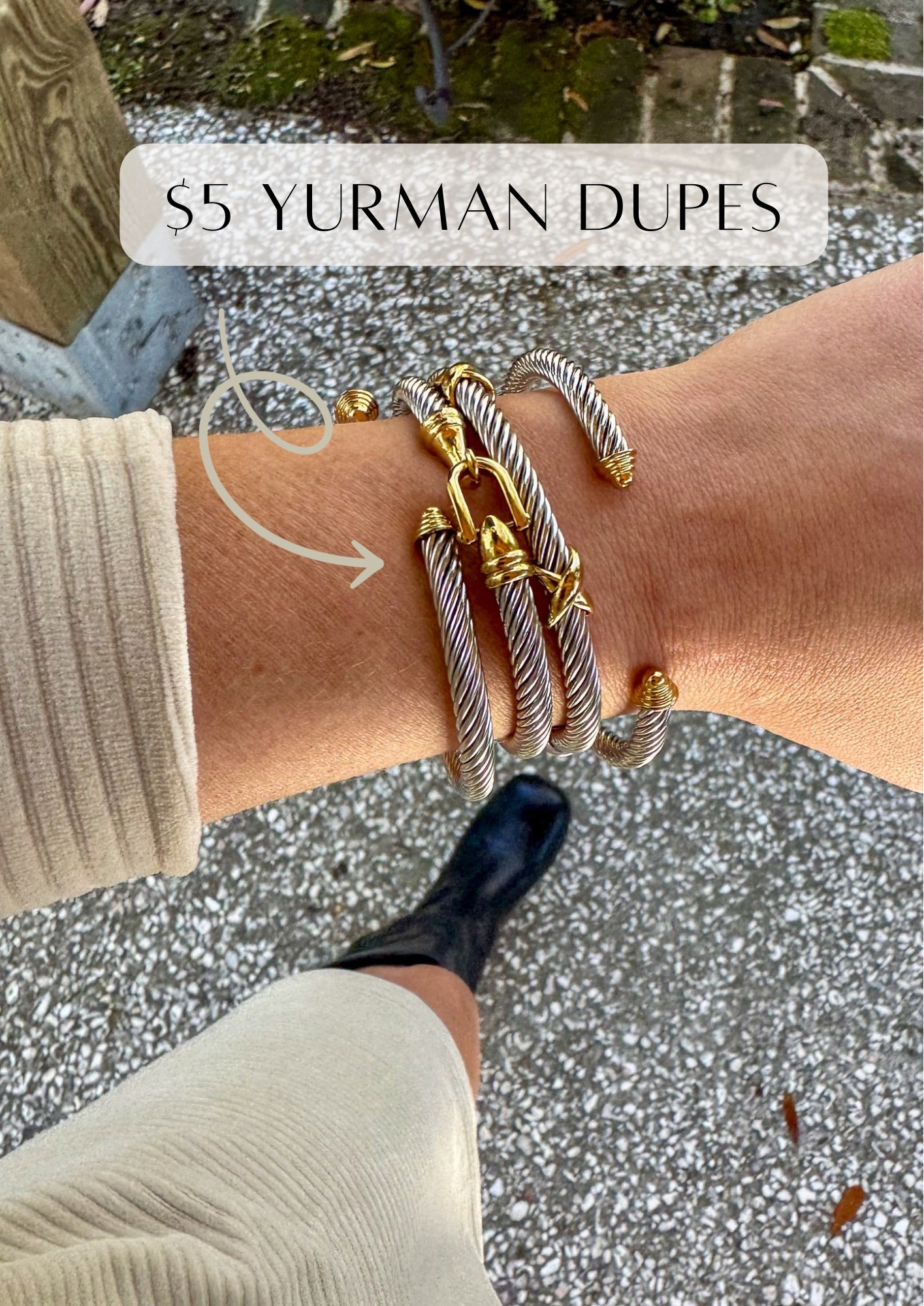 I wanted a good Yurman stack dupe, but I stare at the real ones for sale too often I can't ever find a fun dupe that doesn't scream "I'm gonna turn your wrist green 🤮 " I

These four from #Shein ran me about 15 bucks for them all!

#LTKFindsUnder50 #LTKStyleTip #LTKSaleAlert