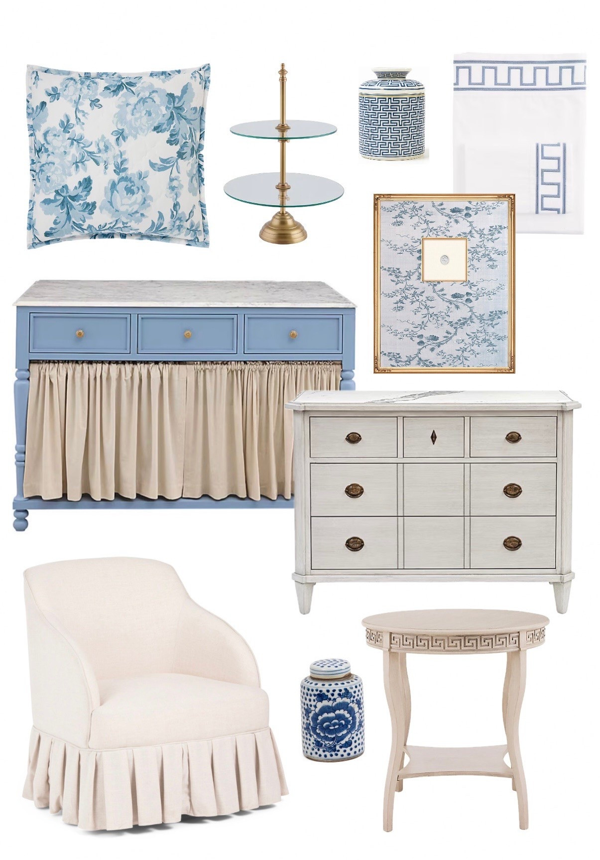New arrivals home decor furniture pleated chair Greek key bedding French chest blue kitchen island floral bedding fabric gold serving dishes chinoiserie intaglio art oversized end table