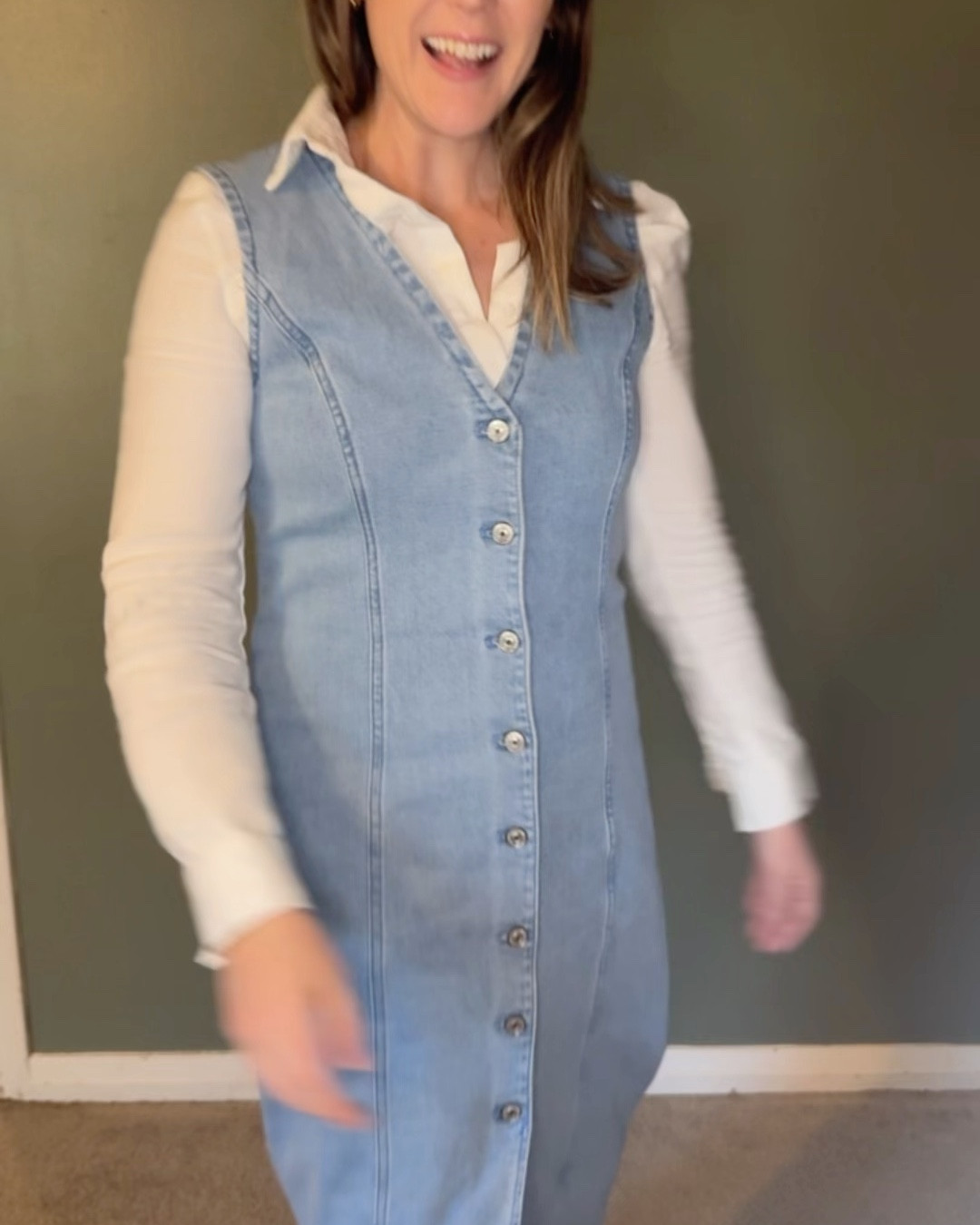 Here is the look of the day! Wear this denim dress dressed up with layers and boots or dressed down by itself with sandals. A great year-round versatile piece. 

#LTKStyleTip #LTKOver40 #LTKWorkwear