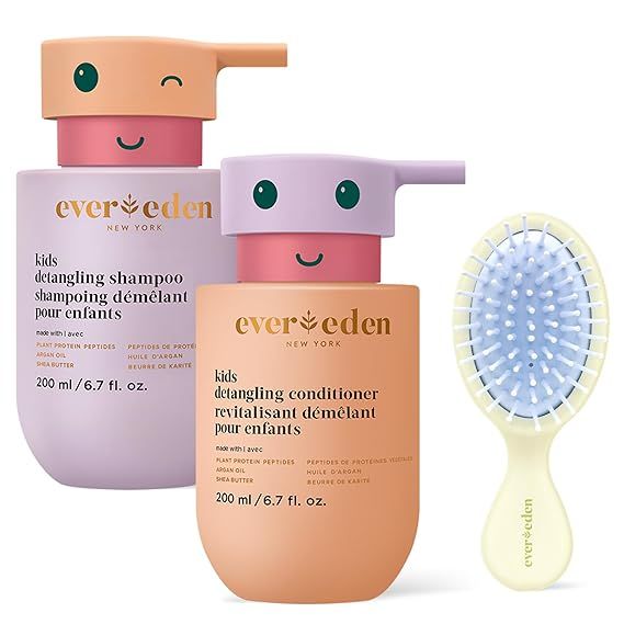 Evereden Happy Hair Duo for Kids: Vegan Kids Shampoo and Conditioner Set with Bonus Gift Brush - ... | Amazon (US)