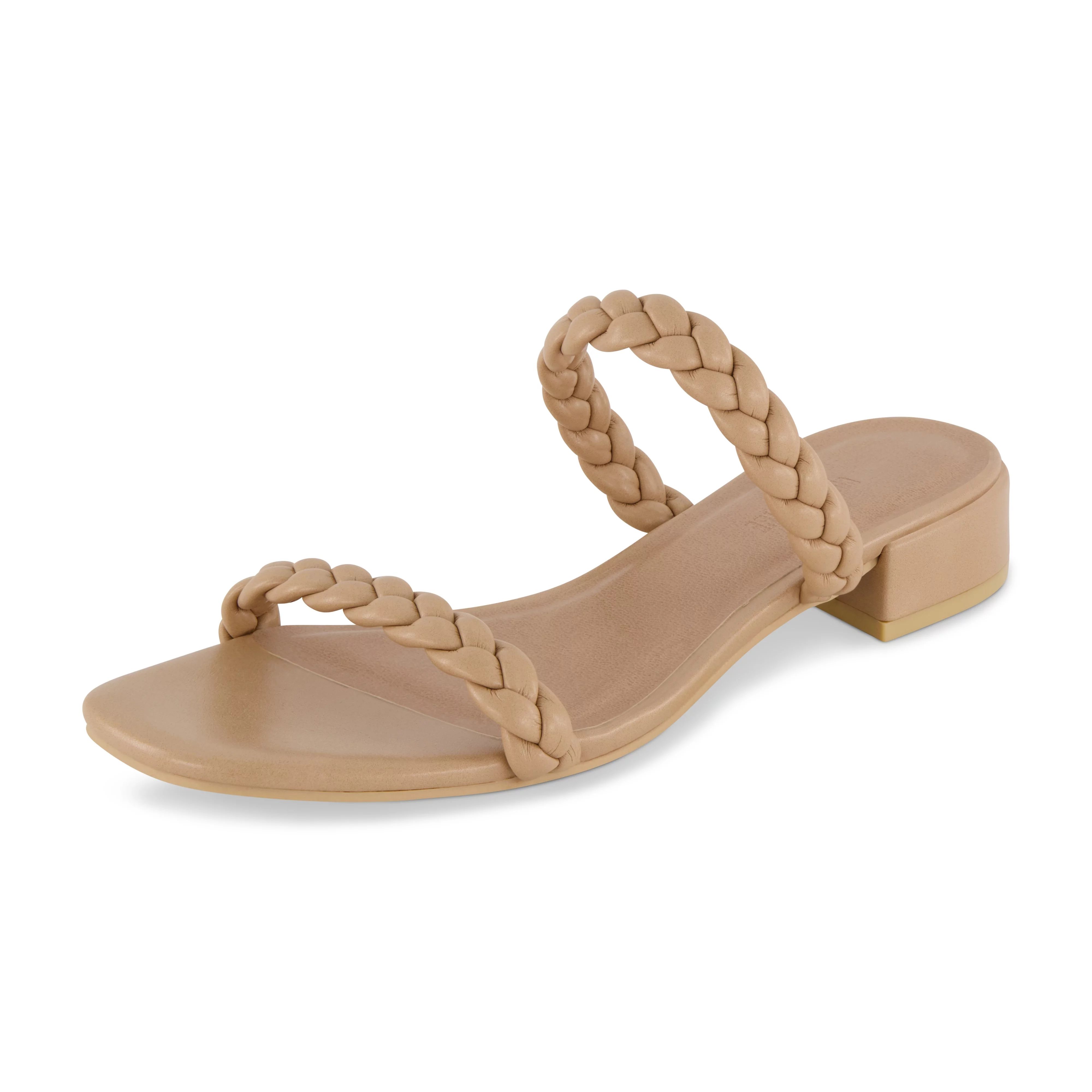 CUSHIONAIRE Women's Neptune Braided Low Block Heel Sandal +Memory Foam | Walmart (US)