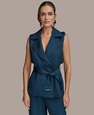 Donna Karan New York Women's Belted Vest  - Macy's | Macy's