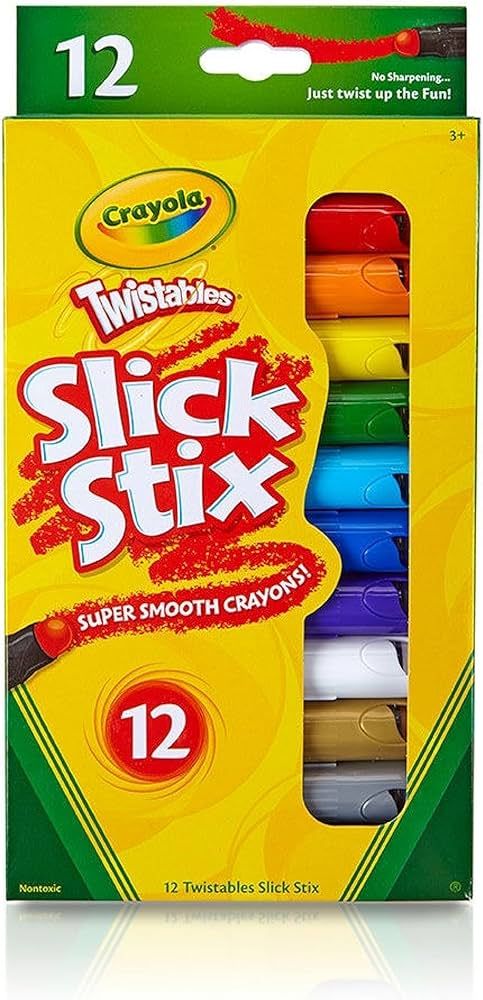 Crayola Twistables Slick Stix Crayons, 12 Count, Oil Pastel Alternative, Ages 3 & Up, Assorted | Amazon (US)