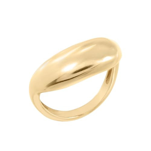 Amazon Essentials Yellow 23K Gold Plated Brass Scuptural Ring, Yellow gold, 6 | Amazon (US)
