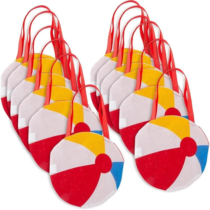 Fun Express Beach Ball-Shaped Tote Bags for Summer (make 12) Apparel Accessories | Amazon (US)
