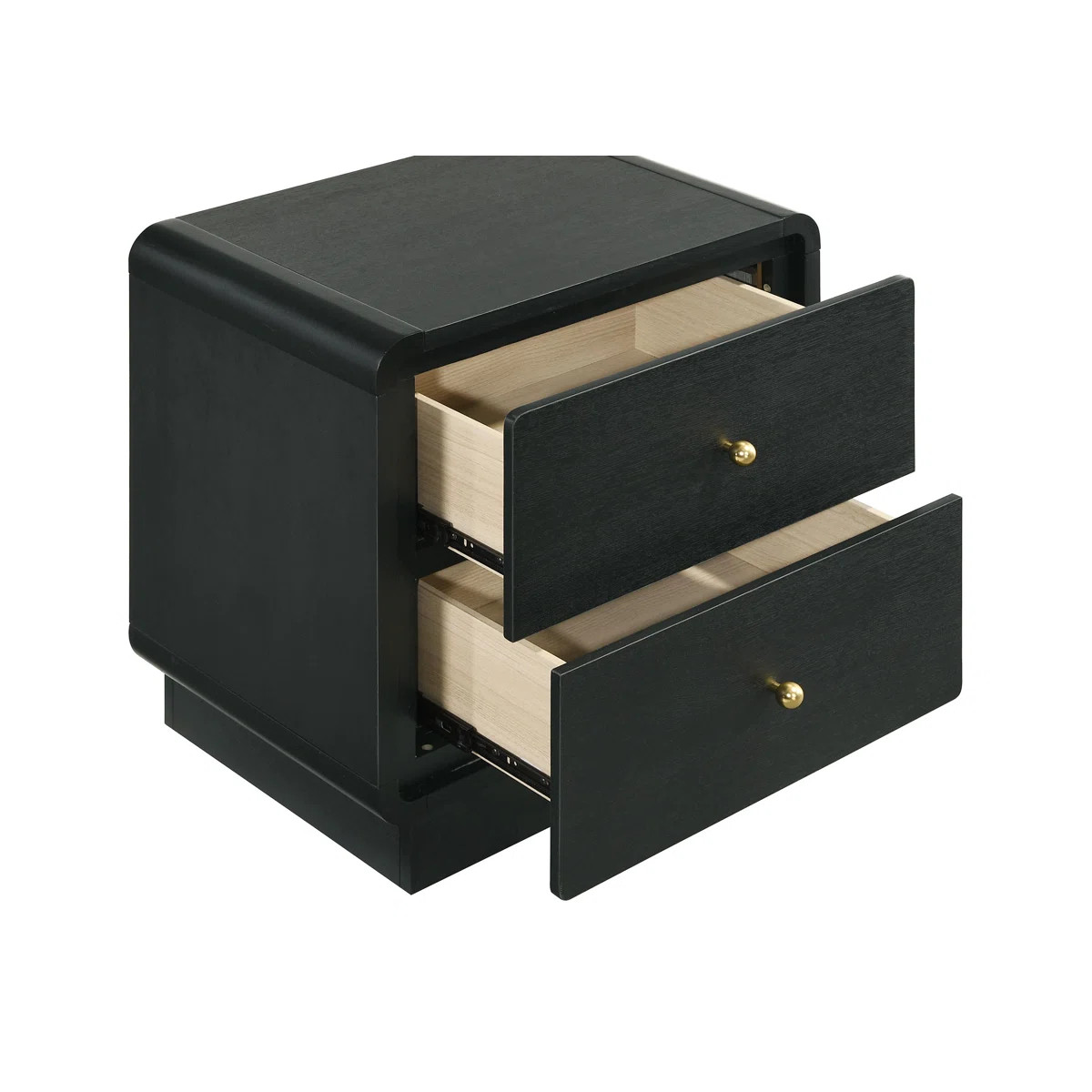 2-drawer Nightstand Bedside Table Black | Wayfair North America