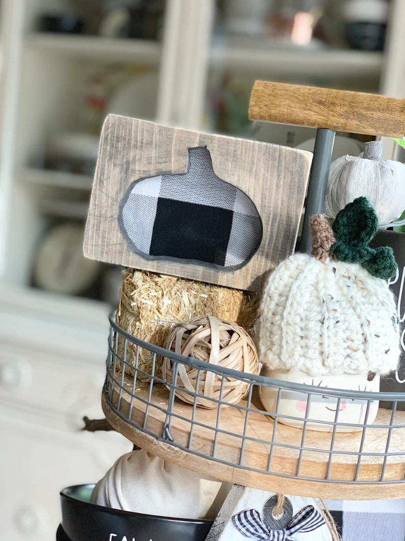 Pumpkin Signs / Fall Decor / Fall Signs / Tiered Tray Decor / Tiered Tray Signs / 3D Sign / Wood ... | Etsy (US)